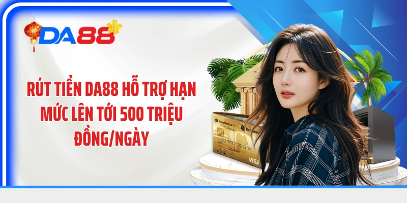 Rút tiền DA88 hỗ trợ hạn mức lên tới 500 triệu đồng/ngày